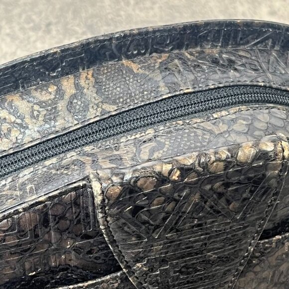Albert Nipon Vintage Aztec Design Snakeprint / Reptile Leather Crossbody Bag Sma - Picture 4 of 12
